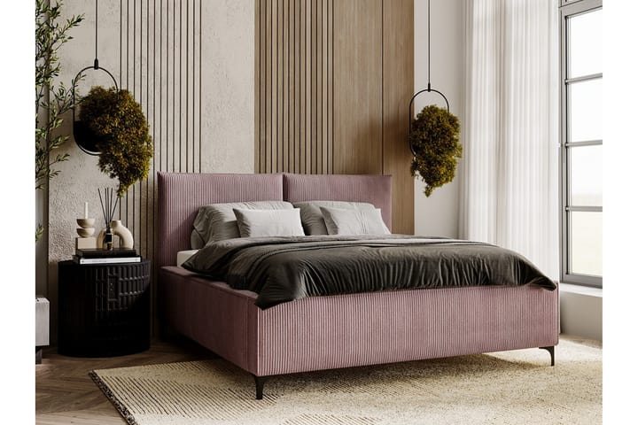 Sängynrunko Knocklong 200x200 cm - Vaaleanpunainen - Sänkykehikot & sängynrungot