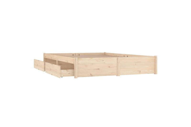 Sängynrunko laatikoilla 200x200 cm - Ruskea - Huonekalut - Sänky - Sänkykehikot & sängynrungot