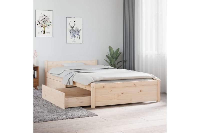 Sängynrunko laatikoilla 90x190 cm 3FT Single - Ruskea - Huonekalut - Sänky - Sänkykehikot & sängynrungot