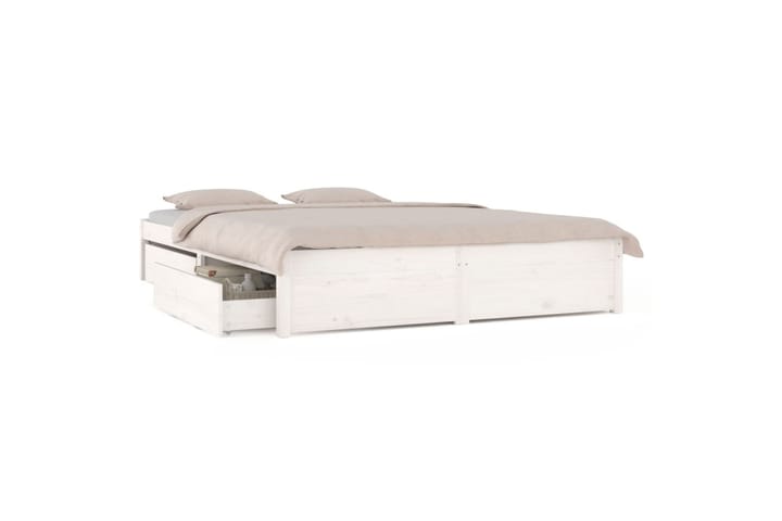 Sängynrunko laatikoilla valkoinen 120x200 cm - Valkoinen - Sänkykehikot & sängynrungot