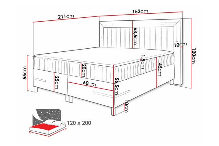Sängynrunko Lillsel 120x200 cm - Beige - Sänkykehikot & sängynrungot