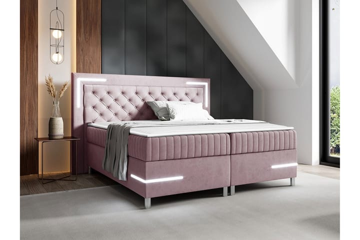 Sängynrunko Lillsel 120x200 cm - Vaaleanpunainen - Sänkykehikot & sängynrungot
