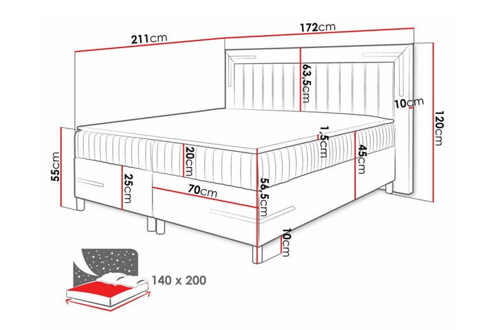 Sängynrunko Lillsel 140x200 cm - Tummanruskea - Sänkykehikot & sängynrungot