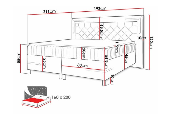 Sängynrunko Lillsel 160x200 cm - Beige - Sänkykehikot & sängynrungot