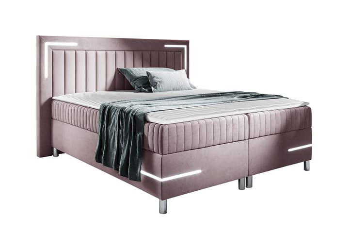 Sängynrunko Lillsel 160x200 cm - Vaaleanpunainen - Sänkykehikot & sängynrungot