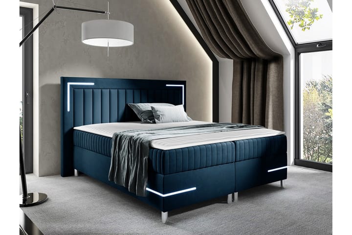 Sängynrunko Lillsel 200x200 cm - Tummansininen - Sänkykehikot & sängynrungot