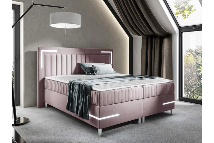 Sängynrunko Lillsel 200x200 cm - Vaaleanpunainen - Sänkykehikot & sängynrungot