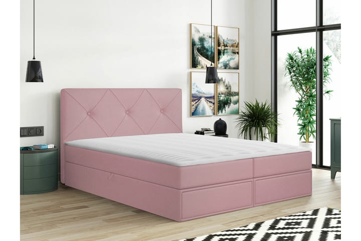 Sängynrunko Millstreet 180x200 cm - Vaaleanpunainen - Sänkykehikot & sängynrungot