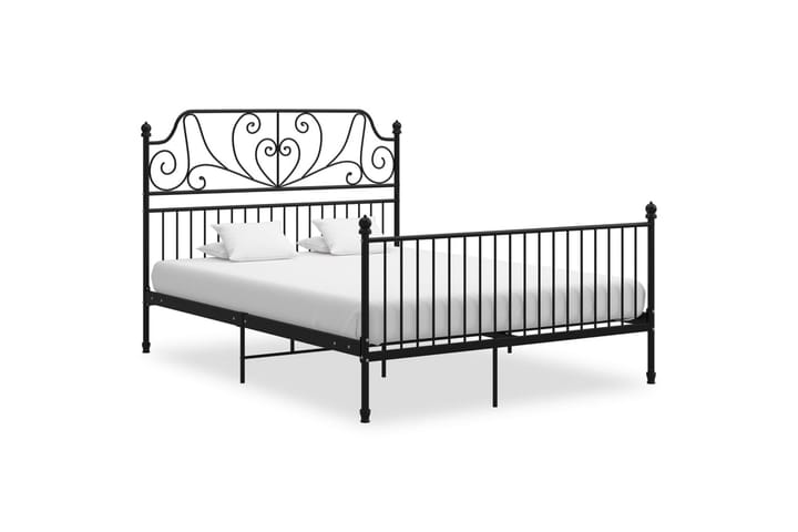 Sängynrunko musta metalli ja vaneri 160x200 cm - Musta - Sänkykehikot & sängynrungot