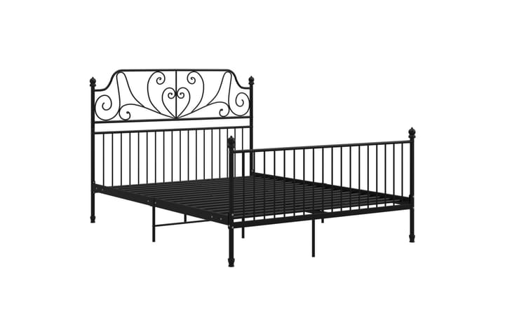 Sängynrunko musta metalli ja vaneri 160x200 cm - Musta - Sänkykehikot & sängynrungot