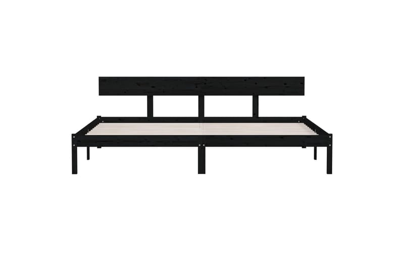 Sängynrunko musta täysi mänty 180x200 cm UK Super King - Musta - Huonekalut - Sänky - Sänkykehikot & sängynrungot