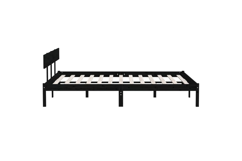 Sängynrunko musta täysi mänty 180x200 cm UK Super King - Musta - Huonekalut - Sänky - Sänkykehikot & sängynrungot