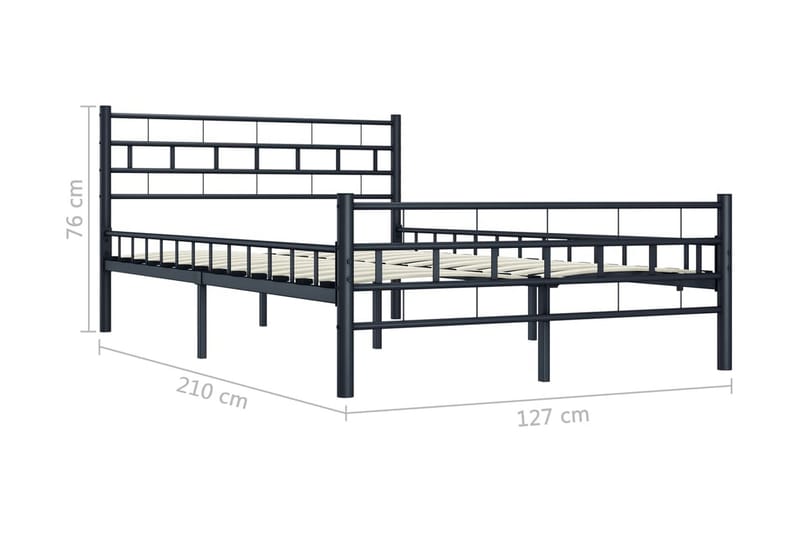 Sängynrunko musta teräs 120x200 cm - Musta - Huonekalut - Sänky - Sänkykehikot & sängynrungot
