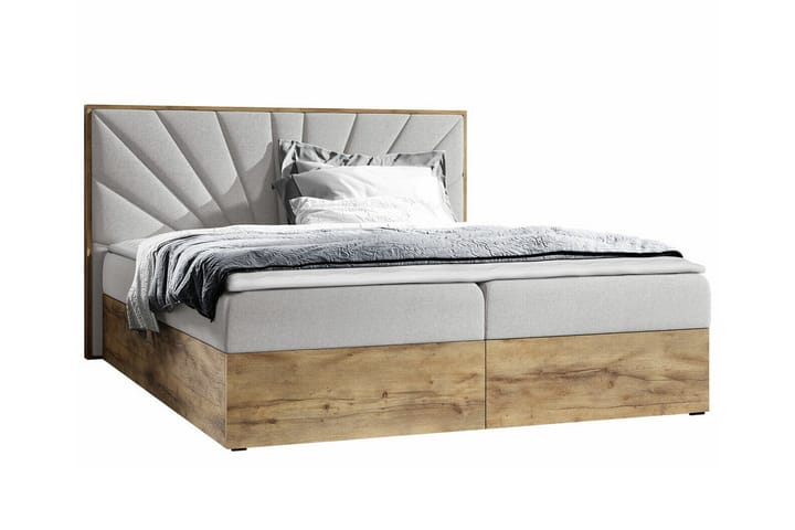 Sängynrunko Oberting 120x200 cm - Harmaa/puu - Sänkykehikot & sängynrungot