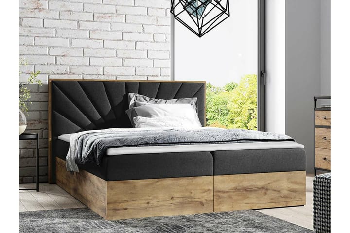 Sängynrunko Oberting 120x200 cm - Musta/Puu - Sänkykehikot & sängynrungot