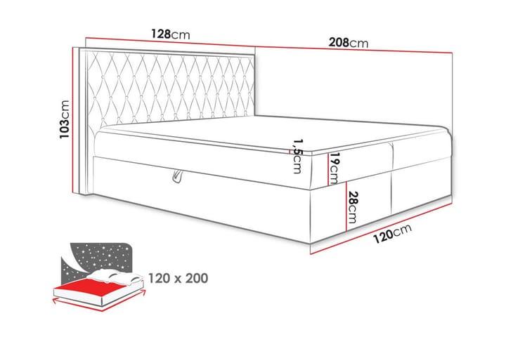 Sängynrunko Oberting 120x200 cm - Vihreä/Pähkinä - Sänkykehikot & sängynrungot