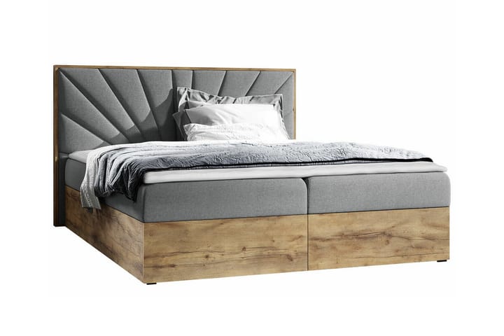 Sängynrunko Oberting 140x200 cm - Ruskea/Vaaleanharmaa - Sänkykehikot & sängynrungot