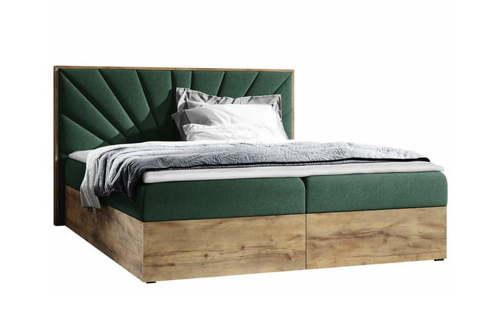 Sängynrunko Oberting 160x200 cm - Vihreä/Pähkinä - Sänkykehikot & sängynrungot