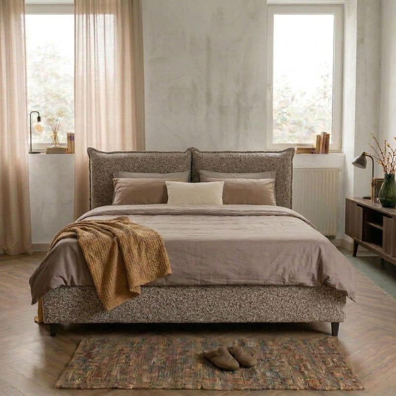 Sängynrunko Rynorin 140x200 cm nostettavalla säilytystilalla - harmaanbeige - Huonekalut - Sänky - Sänkykehikot & sängynrungot