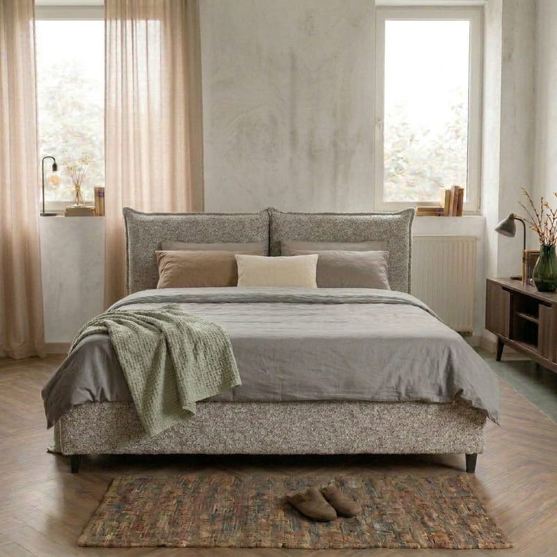 Sängynrunko Rynorin 140x200 cm nostettavalla säilytystilalla - vaalea harmaanbeige - Huonekalut - Sänky - Sänkykehikot & sängynrungot