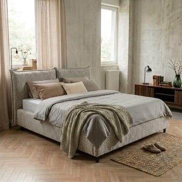 Sängynrunko Rynorin 140x200 cm nostettavalla säilytystilalla - vaalea harmaanbeige - Huonekalut - Sänky - Sänkykehikot & sängynrungot