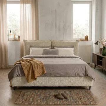 Sängynrunko Rynorin 180x200 cm nostettavalla säilytystilalla - beige - Huonekalut - Sänky - Sänkykehikot & sängynrungot