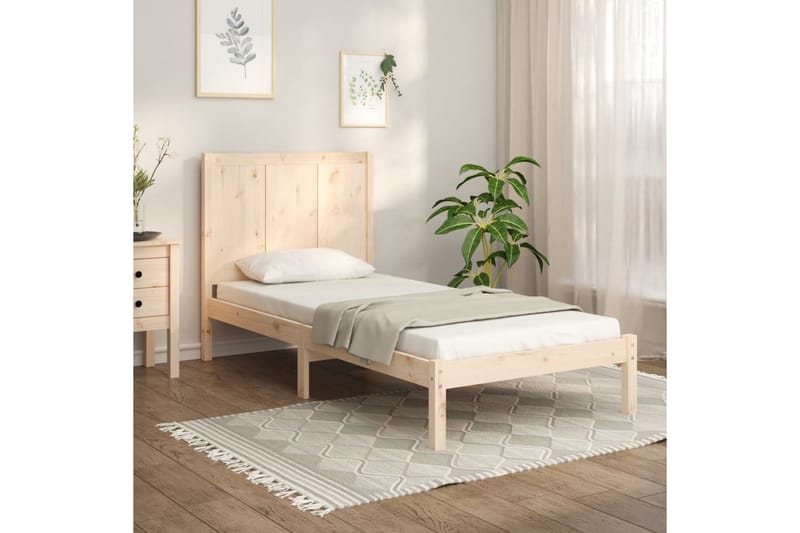 Sängynrunko täysi mänty 100x200 cm - Ruskea - Huonekalut - Sänky - Sänkykehikot & sängynrungot