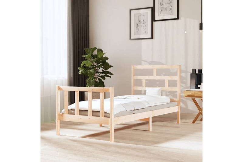 Sängynrunko täysi mänty 100x200 cm - Ruskea - Huonekalut - Sänky - Sänkykehikot & sängynrungot