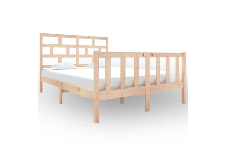 Sängynrunko täysi mänty 135x190 cm 4FT6 Double - Ruskea - Sänkykehikot & sängynrungot