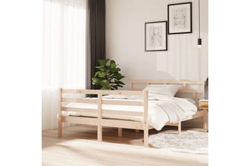 Sängynrunko täysi mänty 140x190 cm - Ruskea - Huonekalut - Sänky - Sänkykehikot & sängynrungot