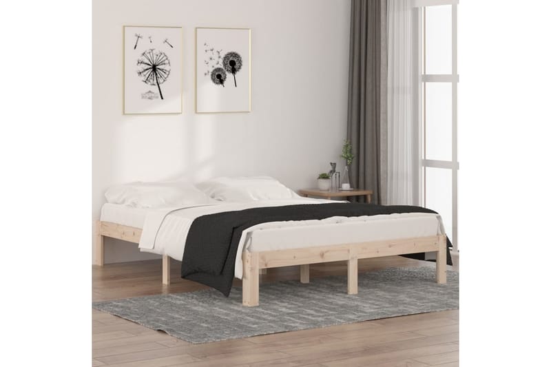 Sängynrunko täysi mänty 140x190 cm - Ruskea - Huonekalut - Sänky - Sänkykehikot & sängynrungot