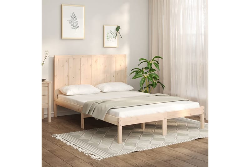 Sängynrunko täysi mänty 140x190 cm - Ruskea - Huonekalut - Sänky - Sänkykehikot & sängynrungot