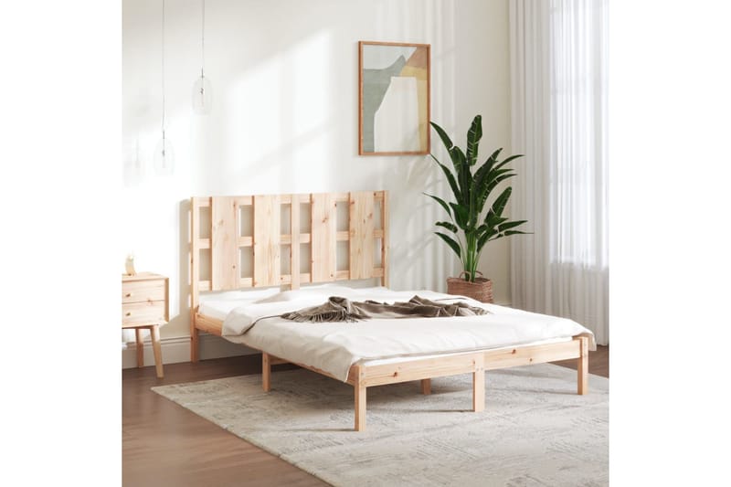 Sängynrunko täysi mänty 140x190 cm - Ruskea - Huonekalut - Sänky - Sänkykehikot & sängynrungot