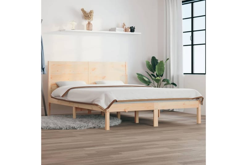 Sängynrunko täysi mänty 160x200 cm - Ruskea - Huonekalut - Sänky - Sänkykehikot & sängynrungot