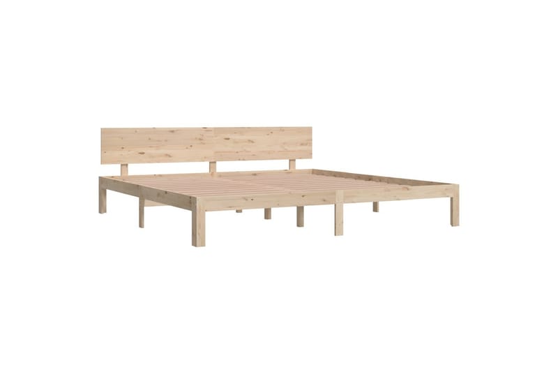 Sängynrunko täysi mänty 200x200 cm - Ruskea - Huonekalut - Sänky - Sänkykehikot & sängynrungot