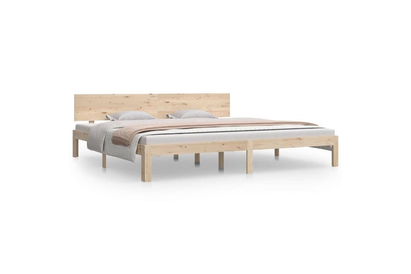 Sängynrunko täysi mänty 200x200 cm - Ruskea - Huonekalut - Sänky - Sänkykehikot & sängynrungot