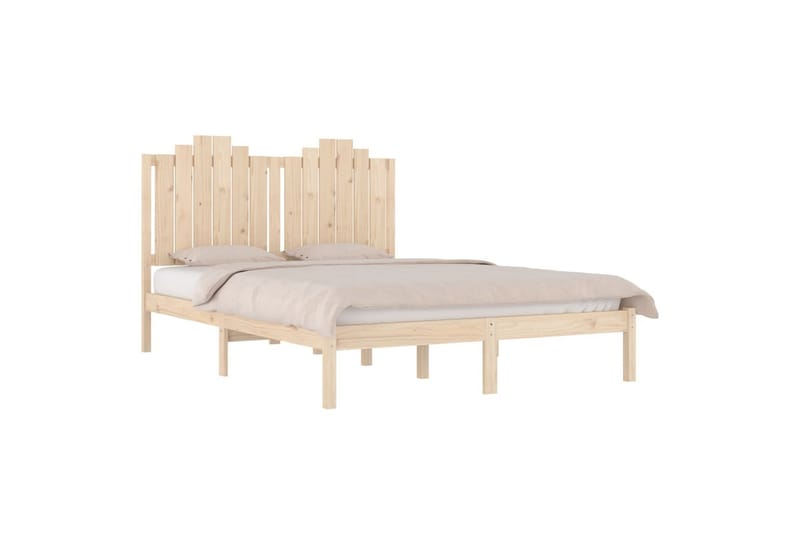 Sängynrunko täysi mänty 200x200 cm - Ruskea - Huonekalut - Sänky - Sänkykehikot & sängynrungot