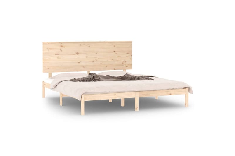 Sängynrunko täysi mänty 200x200 cm - Ruskea - Huonekalut - Sänky - Sänkykehikot & sängynrungot