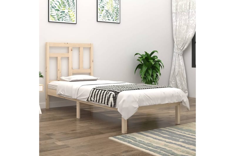 Sängynrunko täysi mänty 90x190 cm 3FT Single - Ruskea - Huonekalut - Sänky - Sänkykehikot & sängynrungot