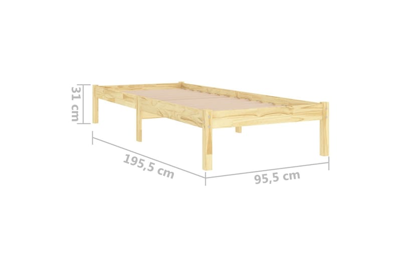 Sängynrunko täysi mänty 90x190 cm UK Single - Ruskea - Huonekalut - Sänky - Sänkykehikot & sängynrungot