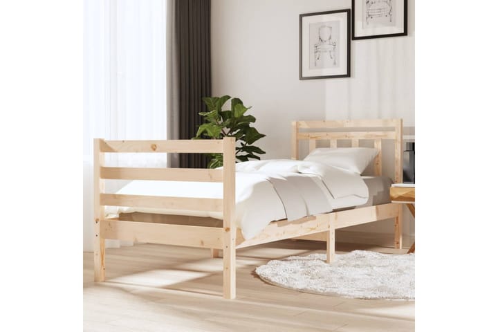 Sängynrunko täysi puu 75x190 cm 2FT6 Small Single - Ruskea - Sänkykehikot & sängynrungot