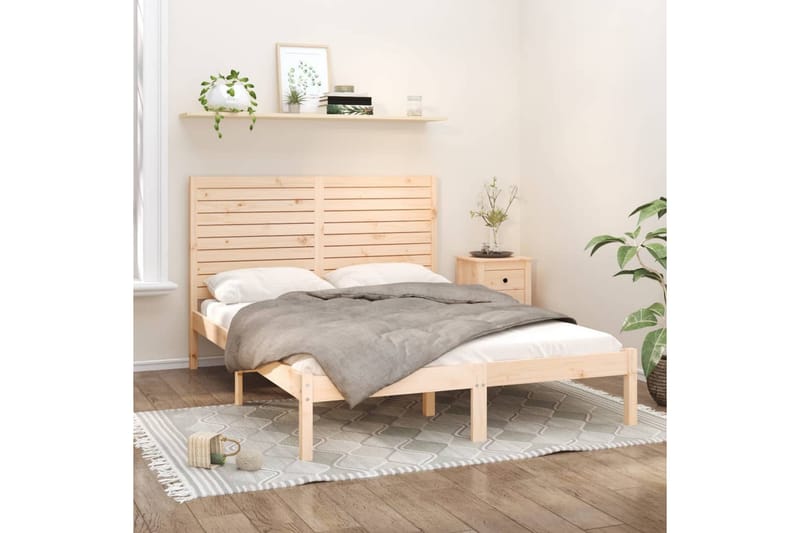 Sängynrunko täysi puu 150x200 cm 5FT King Size - Ruskea - Huonekalut - Sänky - Sänkykehikot & sängynrungot