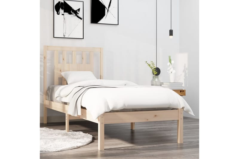 Sängynrunko täysi puu 90x190 cm 3FT Single - Ruskea - Huonekalut - Sänky - Sänkykehikot & sängynrungot