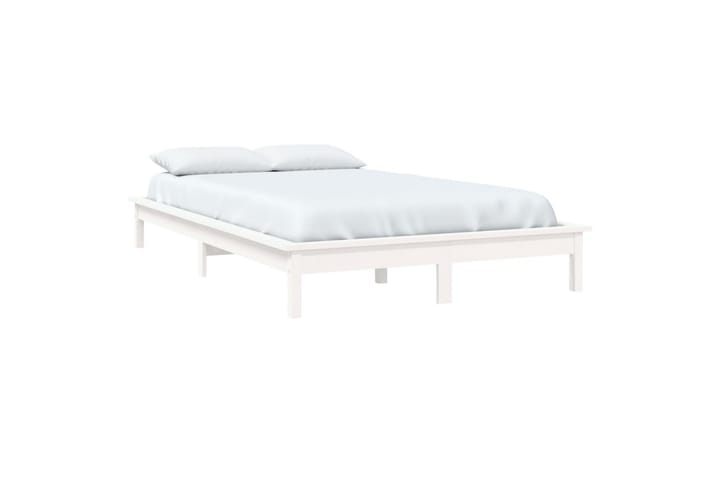 Sängynrunko valkoinen 160x200 cm täysi mänty - Valkoinen - Sänkykehikot & sängynrungot