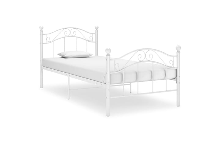 Sängynrunko valkoinen metalli 100x200 cm - Sänkykehikot & sängynrungot