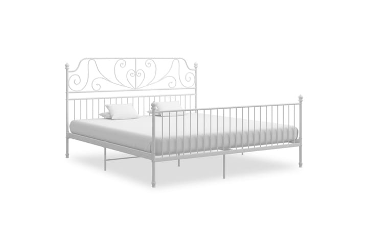Sängynrunko valkoinen metalli ja vaneri 180x200 cm - Valkoinen - Sänkykehikot & sängynrungot