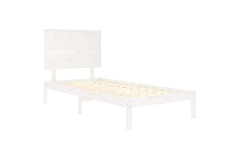 Sängynrunko valkoinen täysi mänty 100x200 cm - Valkoinen - Huonekalut - Sänky - Sänkykehikot & sängynrungot