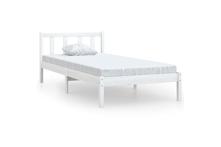 Sängynrunko valkoinen täysi mänty 100x200 cm - Sänkykehikot & sängynrungot