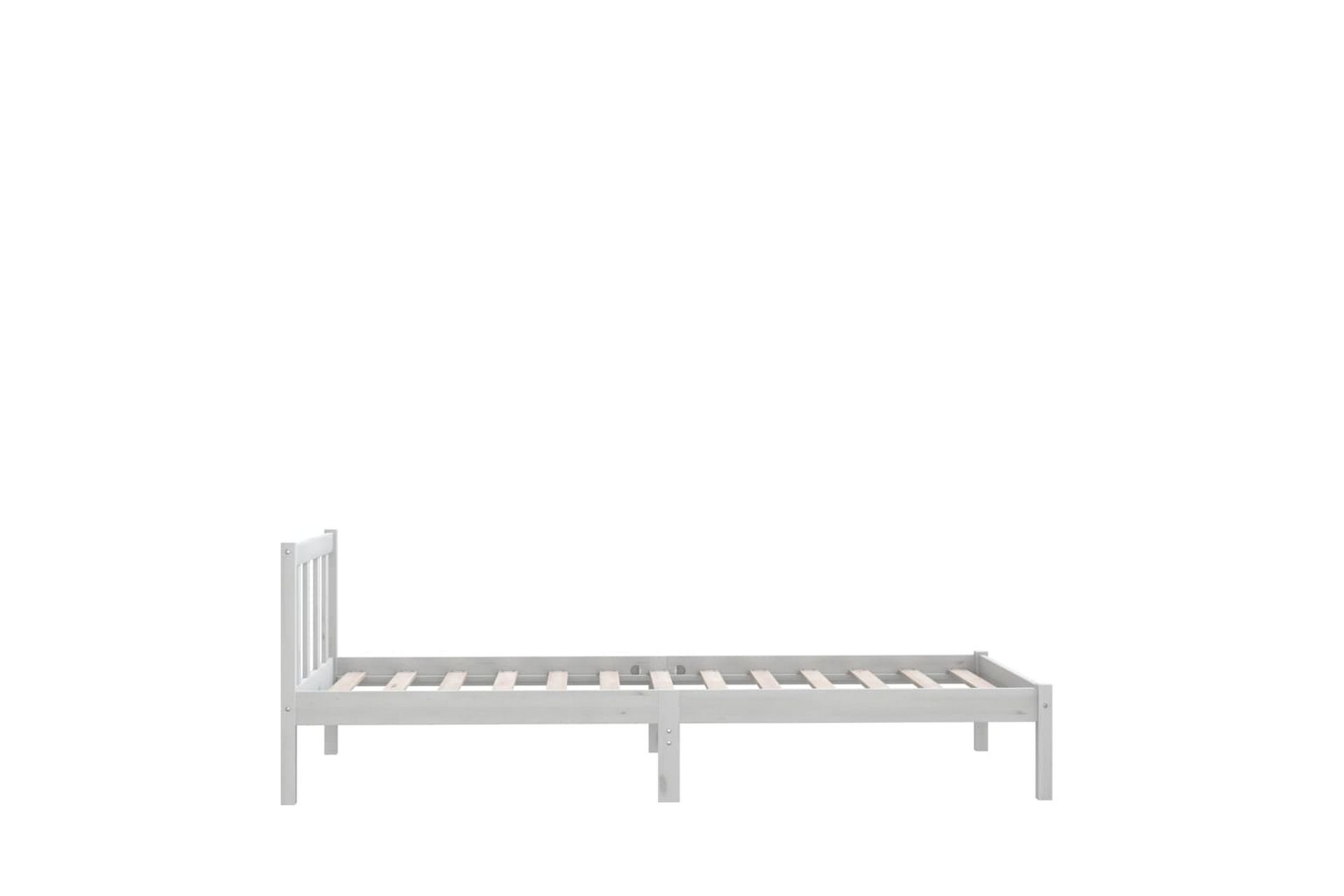 Sängynrunko valkoinen täysi mänty 100x200 cm - Huonekalut - Sänky - Sänkykehikot & sängynrungot