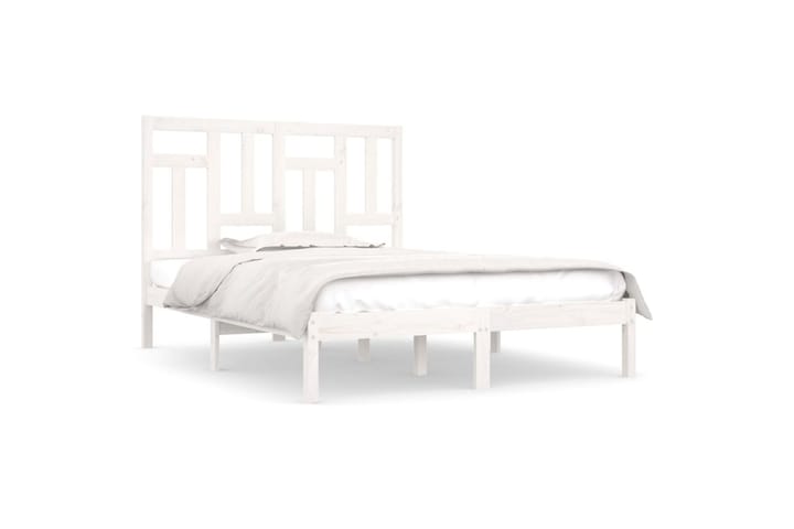 Sängynrunko valkoinen täysi mänty 150x200 cm 5FT King Size - Valkoinen - Sänkykehikot & sängynrungot